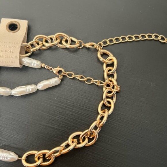 Anthropologie Layered Pearl Pendant Necklaces, Set of 2, Ivory NWT - Picture 3 of 3